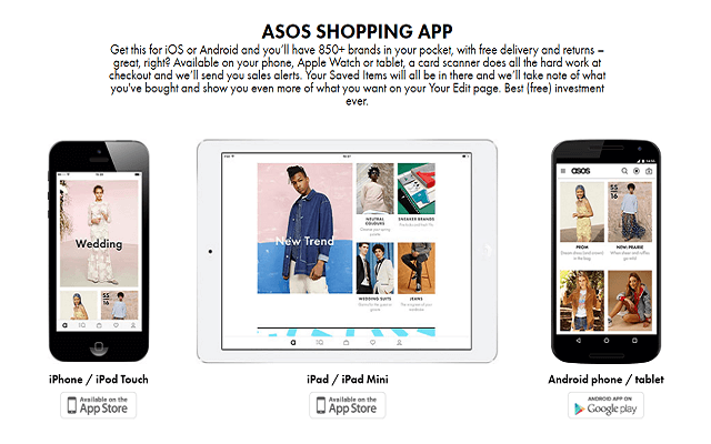 ASOS shopping app
