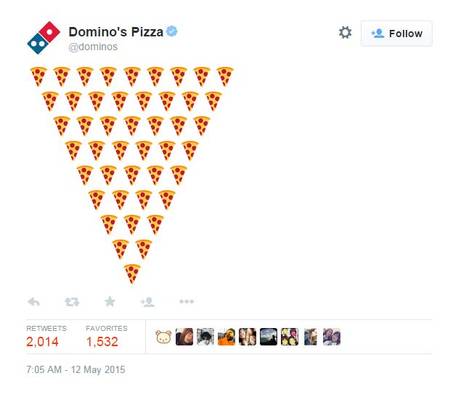 Dominos pizza marketing emoji