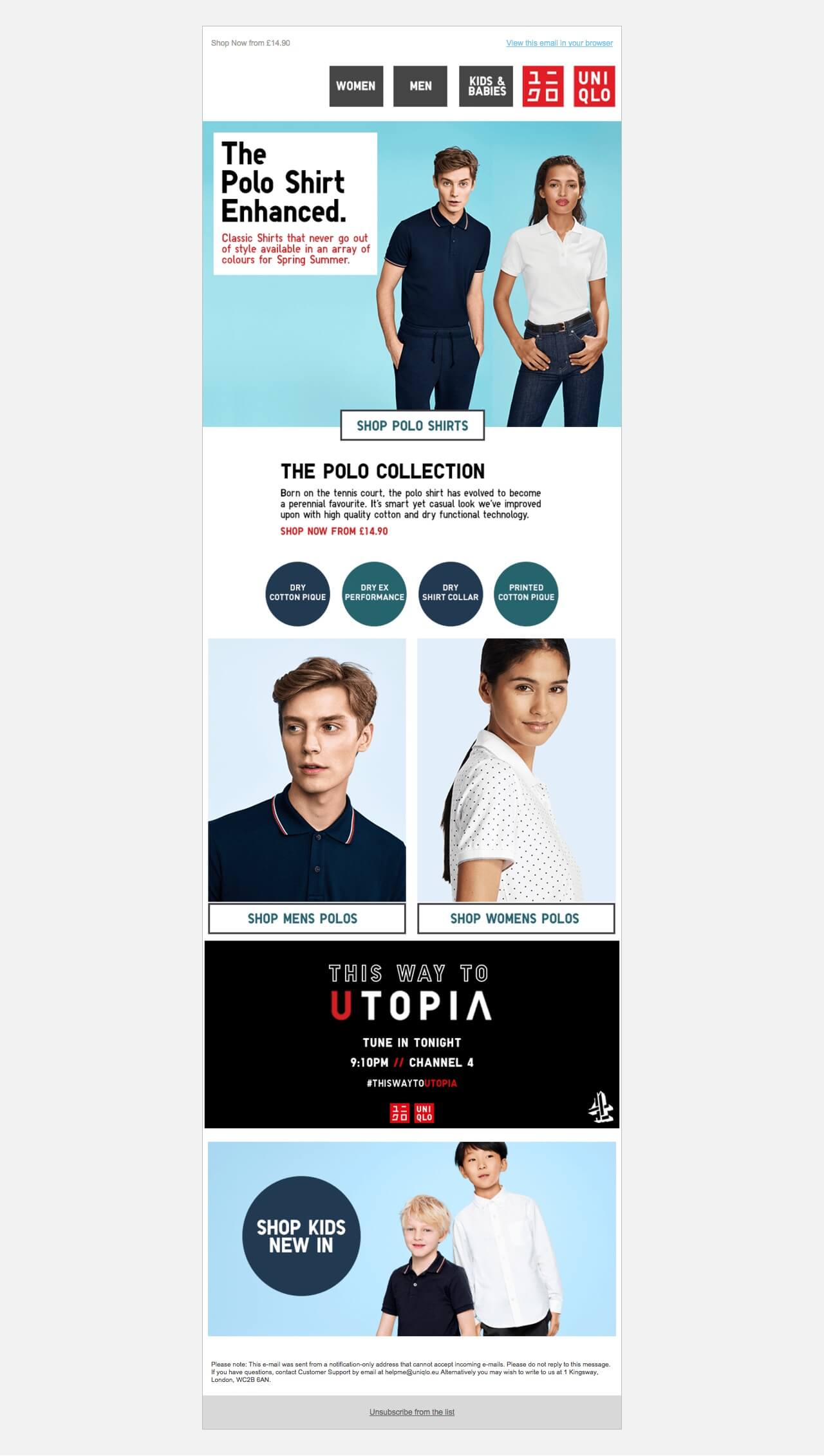 UNIQLO's email marketing strategy 