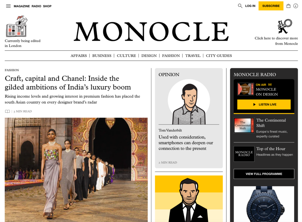 monocle website