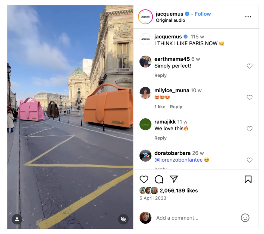 jacquemus instagram - viral content